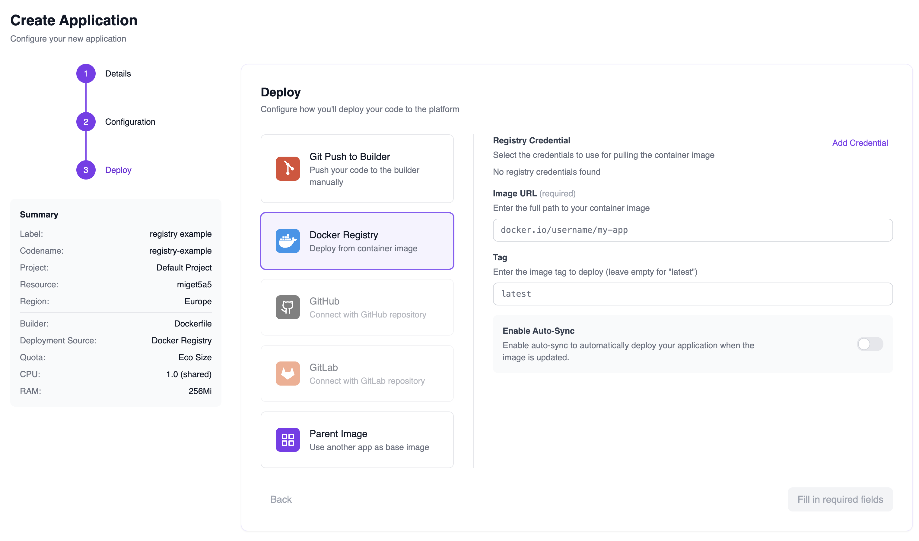 Container Registry deployment method